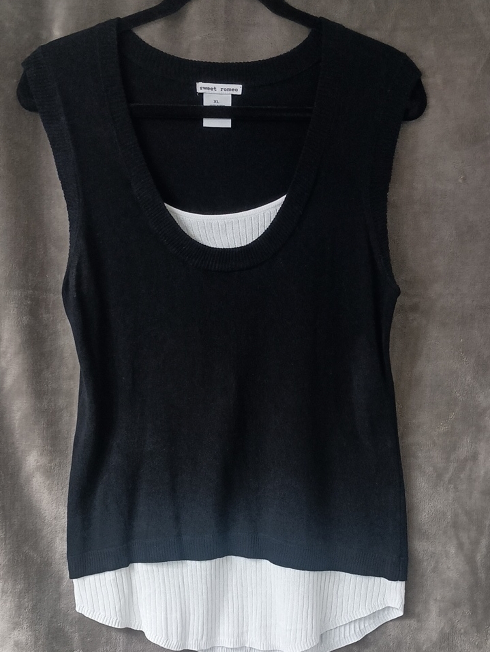 Sweet Romeo Twofer Look Lightweight Sweater Tank XL